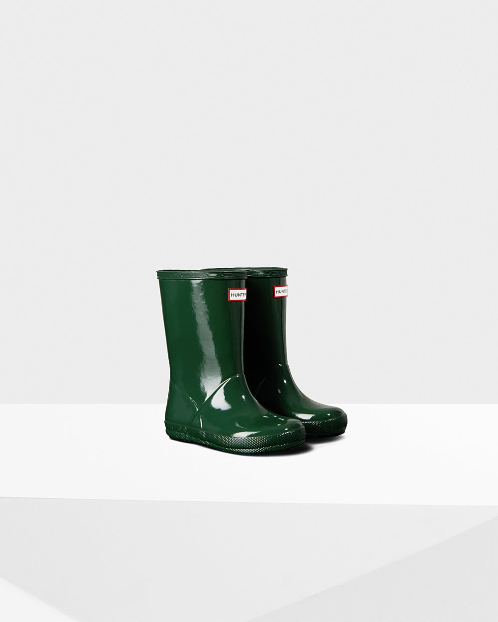 Hunter Niños Original First Classic Gloss - Botas de Lluvia Verde - 925-VGMAJS